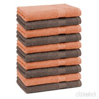 BETZ Lot de 10 Serviettes débarbouillettes Taille 30x30 cm 100% Coton Premium Couleur Orange  Marron Noisette - B00XHS0GEC